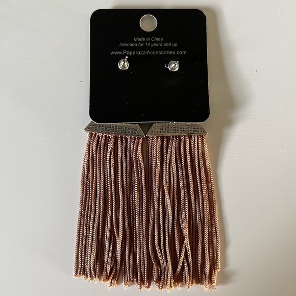 NIP Paparazzi Brown Fringe Earrings - Picture 3 of 3